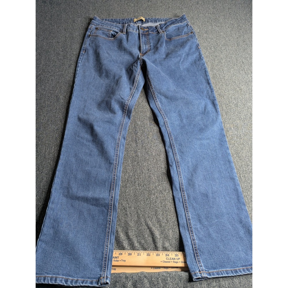 Blue Mountain Womens Straight Leg Jeans Medium‎ Wash Blue Denim Size 14 Stretch